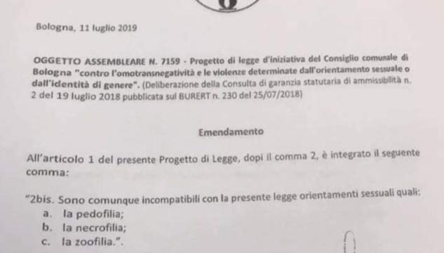 Emendamento Fratelli D'Italia Paragona Omosessualità A Pedofilia