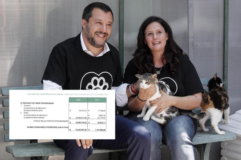 Nel bilancio 2018 della Lega, i 49 milioni diventano 18