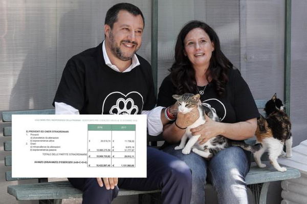 Nel bilancio 2018 della Lega, i 49 milioni diventano 18