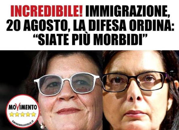 Salvini usa le foto di Boldrini e Trenta per dire che «il governo ha già cambiato idea sull’immigrazione»