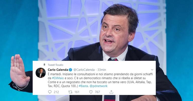 Lo sfogo di Calenda: «Il Pd sta prendendo schiaffi da Di Maio»
