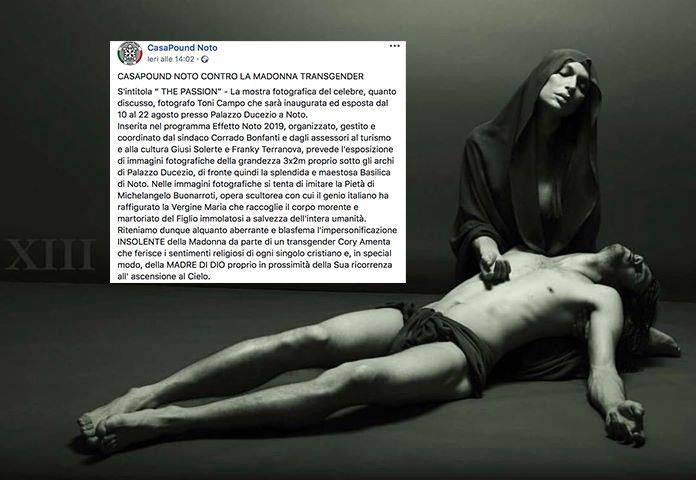 Casapound si scaglia contro la Madonna Transgender. Ma la mostra a Noto non si farà