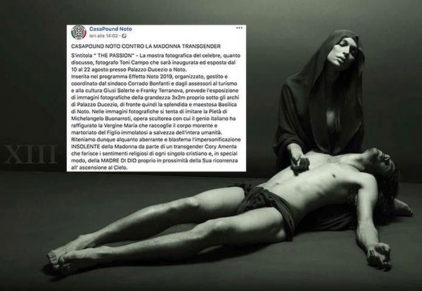 Casapound si scaglia contro la Madonna Transgender. Ma la mostra a Noto non si farà