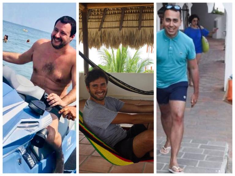 Matteo Salvini, dal Papeete Beach, dice che Di Battista è «il vacanziero più pagato al mondo»