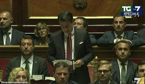 Giuseppe Conte parla in Senato, il discorso: «Il ministro dell’Interno ha dimostrato di perseguire interessi personali»