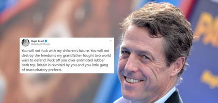 Brexit, Hugh Grant attacca Boris Johnson: «Fot**ti pupazzo da bagno in gomma» article-post