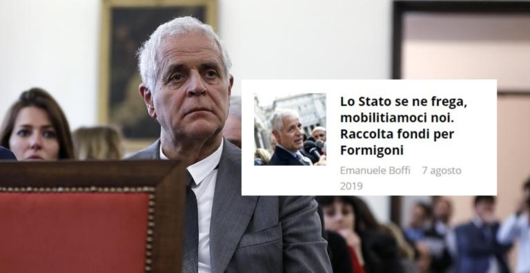 Hanno lanciato una raccolta fondi per aiutare Formigoni