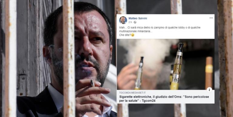 L’Oms: «Le sigarette elettroniche fanno male». Ma per Salvini è un complotto delle lobby
