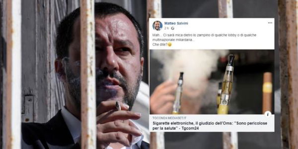 L’Oms: «Le sigarette elettroniche fanno male». Ma per Salvini è un complotto delle lobby