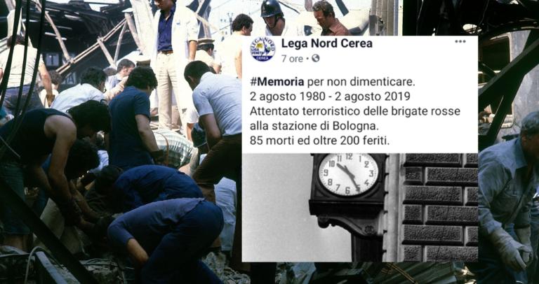 La Lega di Cerea scrive che la strage di Bologna è colpa delle Brigate Rosse