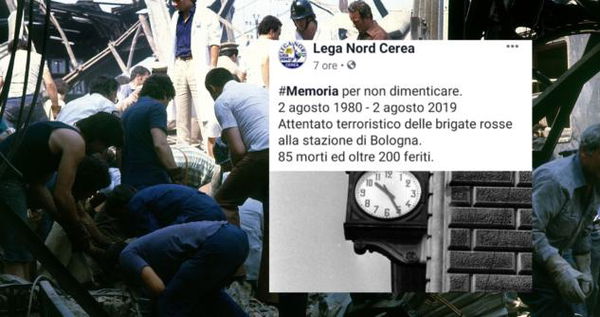 La Lega di Cerea scrive che la strage di Bologna è colpa delle Brigate Rosse