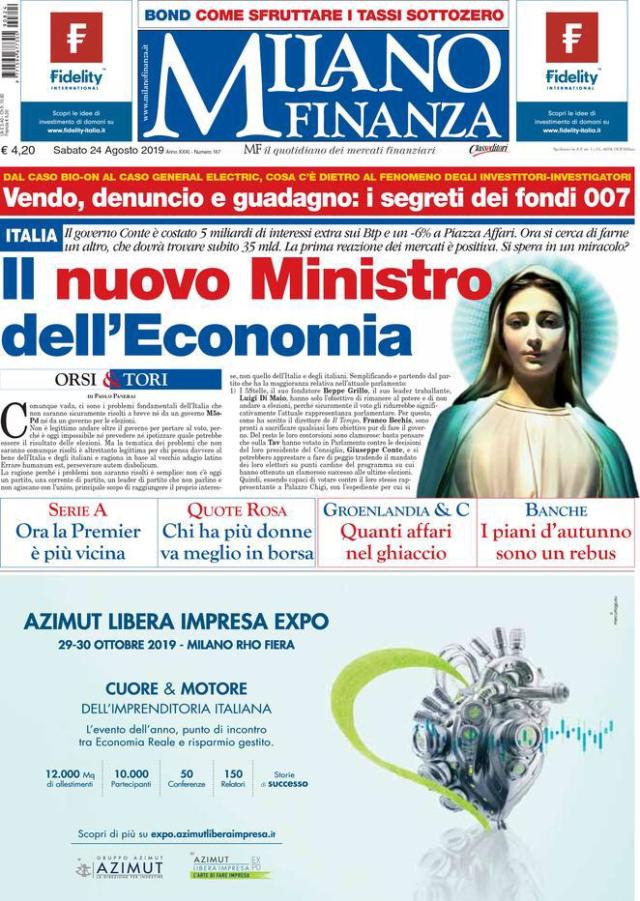 Milano Finanza affida il ministero dell’Economia alla Vergine Maria