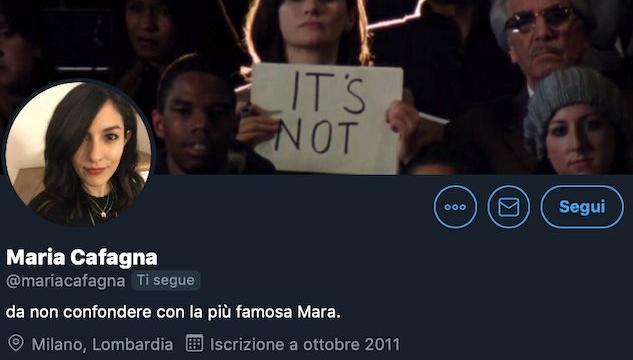 L'account fake di Maria Cafagna che non è un fake