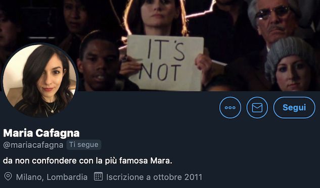 L’account di Maria Cafagna che non è un fake di Mara Carfagna