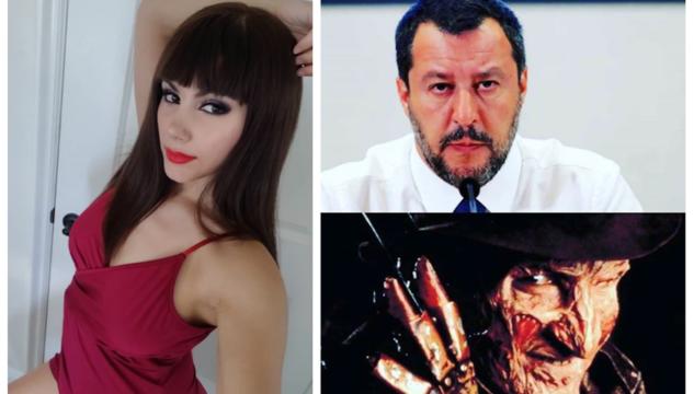 Valentina Nappi come Freddy Krueger contro Matteo Salvini: «Felice di guastarti il sonno Ministro»