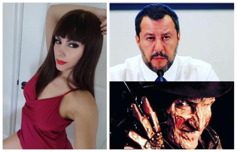 Valentina Nappi come Freddy Krueger contro Matteo Salvini: «Felice di guastarti il sonno Ministro»