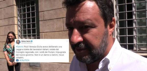 Salvini attacca il governo per aver impugnato la legge in Friuli, ma l’iter è stato avviato da una leghista