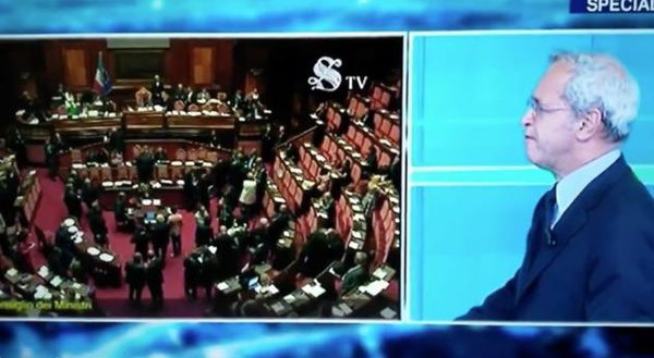 Mentana fa una maratona per la fiducia in Senato e si perde il momento della fiducia in Senato