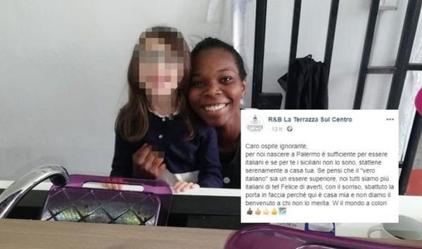 Palermo, la proprietaria di un R&B caccia un turista razzista che ironizzava su una dipendente