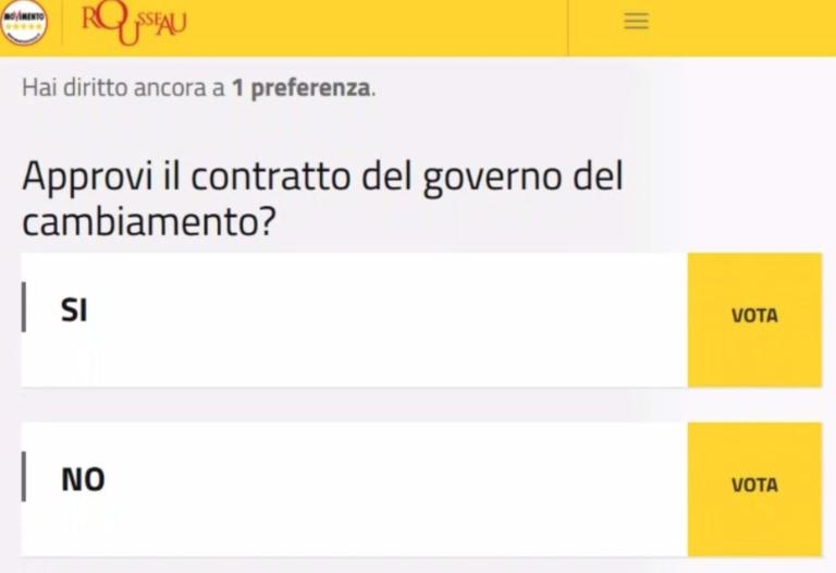 Con la Lega Rousseau chiedeva solo di approvare il «contratto del cambiamento», senza citare Salvini