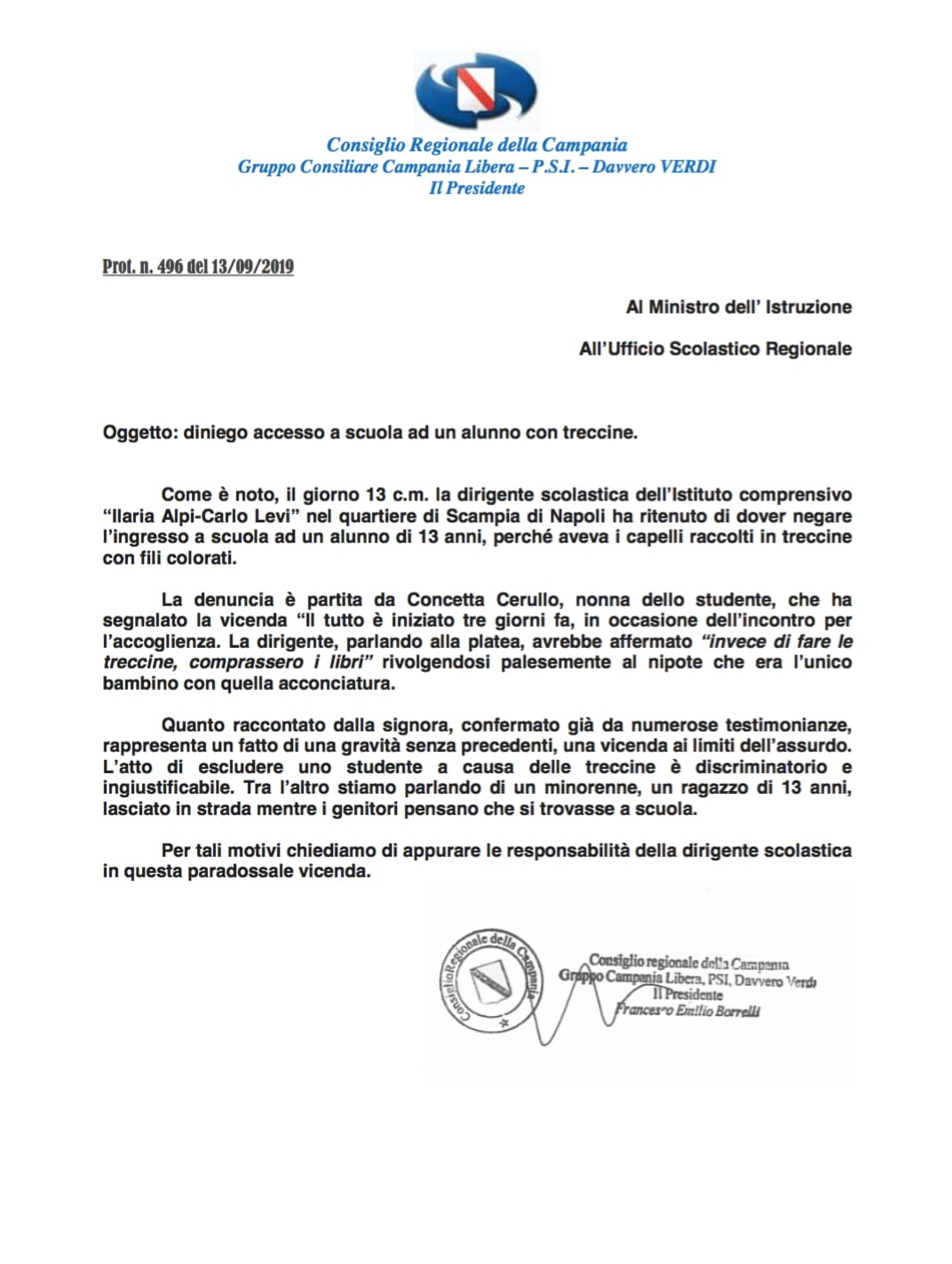 Lettera ragazzo treccine blu