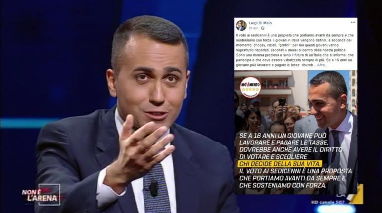 Di Maio rivendica la paternità del «voto ai sedicenni»
