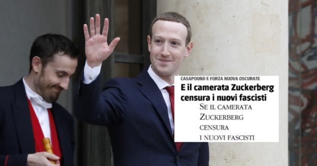 Facebook oscura CasaPound e Forza Nuova. E Il Giornale titola: «Zuckerberg camerata» article-post