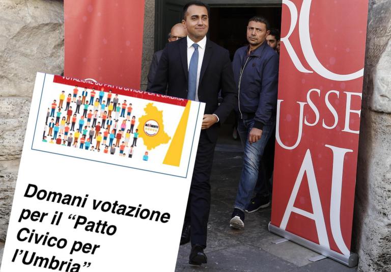 Nel quesito di Rousseau per le regionarie in Umbria, il Pd diventa «altre forze politiche»