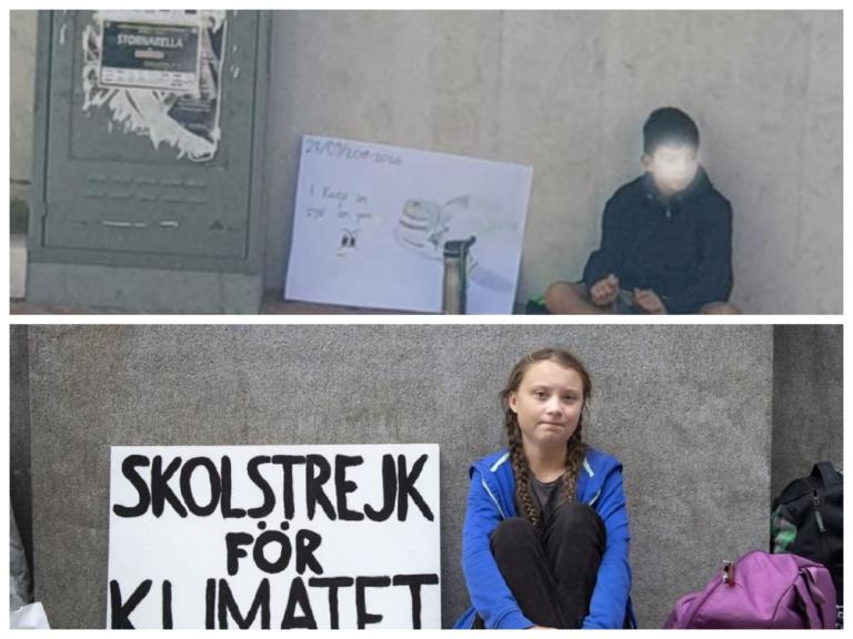 Forza, piccolo Potito: anche Greta aveva iniziato da sola