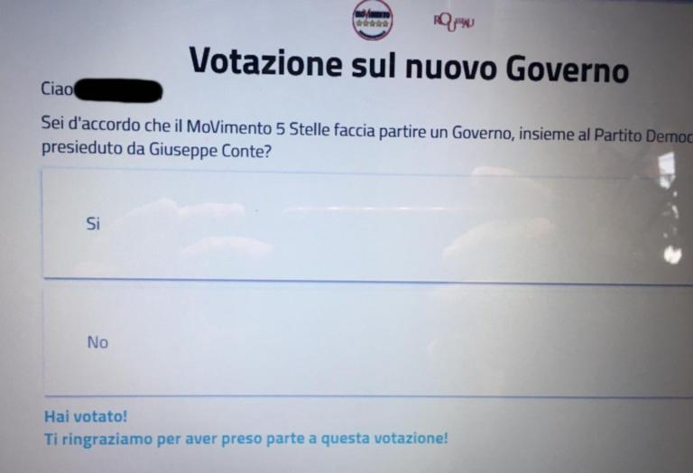 Non è vero che non si può votare no sulla piattaforma Rousseau