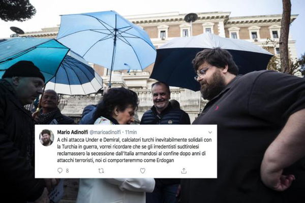 Adinolfi su Under e Demiral: «Se gli irredentisti tirolesi reclamassero la secessione, noi ci comporteremmo come Erdogan»