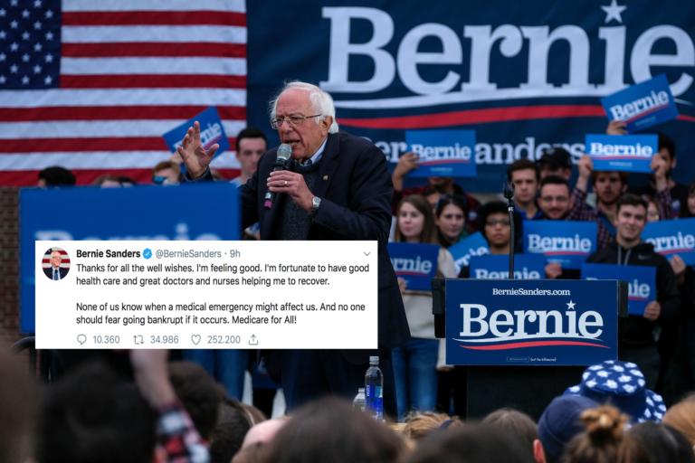 Sanders, anche durante il ricovero in ospedale, si batte per il Medicare per tutti