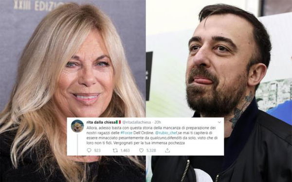 Rita dalla Chiesa attacca Chef Rubio sul caso Trieste: «Vergognati e ora difenditi da solo»