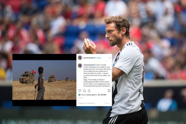 Claudio Marchisio è accanto al popolo curdo: «Vergogna per la comunità internazionale»
