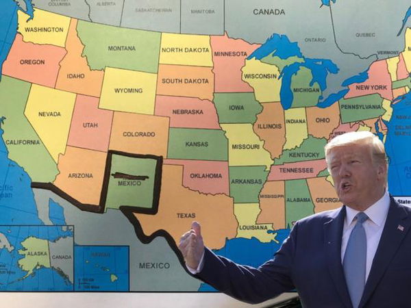 Trump vuole costruire un muro tra Colorado e Messico (ma il Colorado non confina con il Messico)