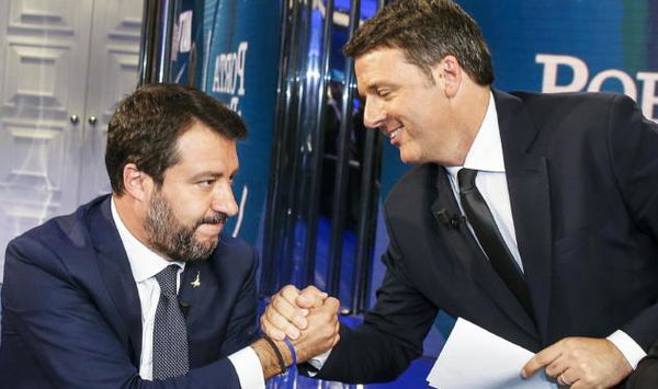 Salvini dice a Renzi di avere la cravatta delle Fiamme Oro perché domani andrà al funerale dei due agenti di Trieste