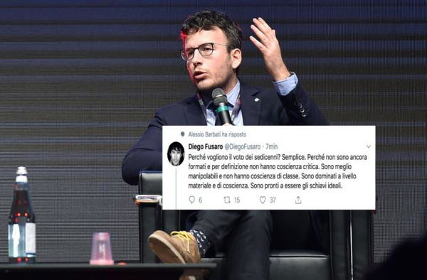 Diego Fusaro ha detto che i sedicenni sono gli schiavi ideali