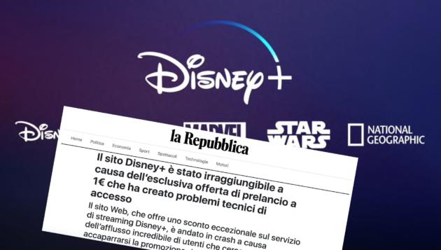 Non esiste nessuna offerta di Disney+ a 1 euro (né un articolo di Repubblica che ne parla) article-post