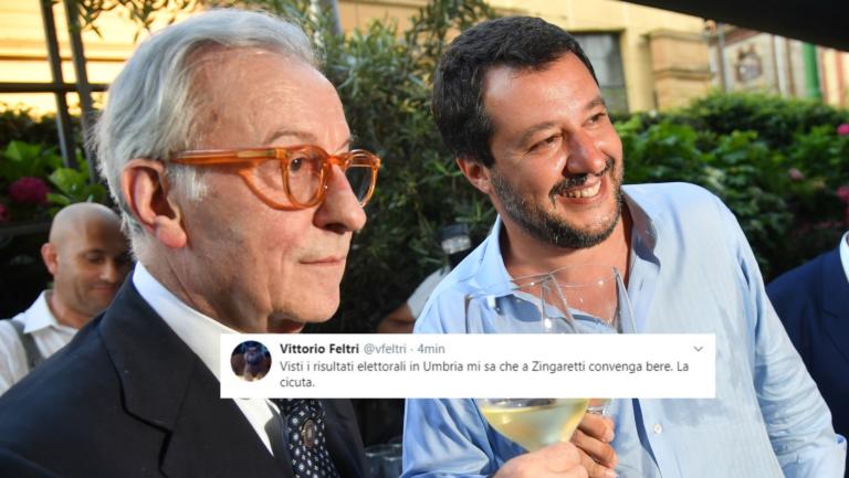 Feltri dice che a Zingaretti «convenga bere la cicuta» dopo la sconfitta in Umbria