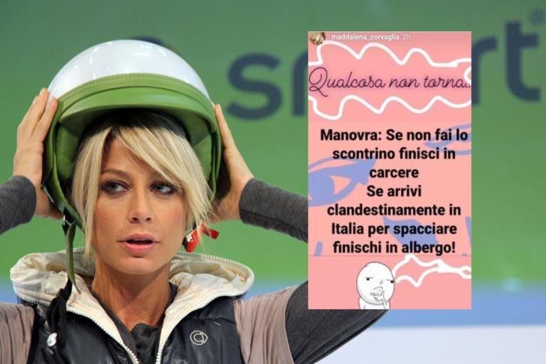 L’ex velina Maddalena Corvaglia: «Se non fai lo scontrino vai in carcere, se sei clandestino per spacciare finisci in albergo»