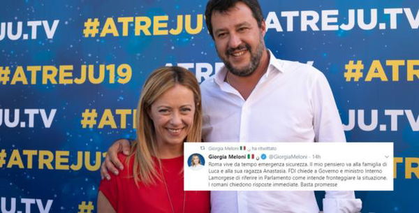 Dopo Salvini, ecco Meloni: chiede al governo di riferire sull’omicidio di Luca Sacchi