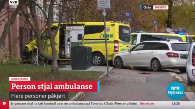 Oslo, ruba un’ambulanza e si lancia contro un gruppo di pedoni