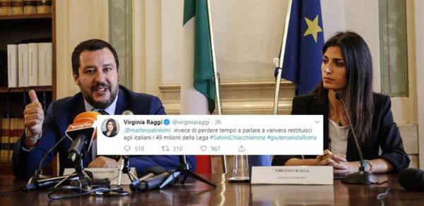 Raggi vs Salvini: capitolo mille. Lui attacca, lei replica: «Ridacci i 49 milioni»