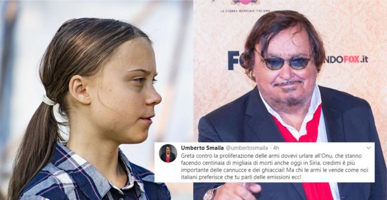 Smaila se la prende con Greta Thunberg per aver parlato di ambiente all’Onu. E non di armi