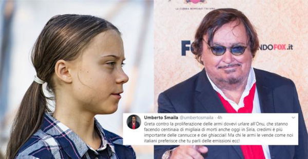 Smaila se la prende con Greta Thunberg per aver parlato di ambiente all’Onu. E non di armi