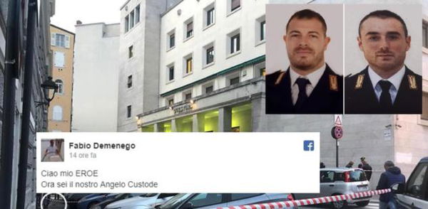 Il messaggio del papà di uno dei due poliziotti uccisi: «Ora sei il nostro angelo custode»
