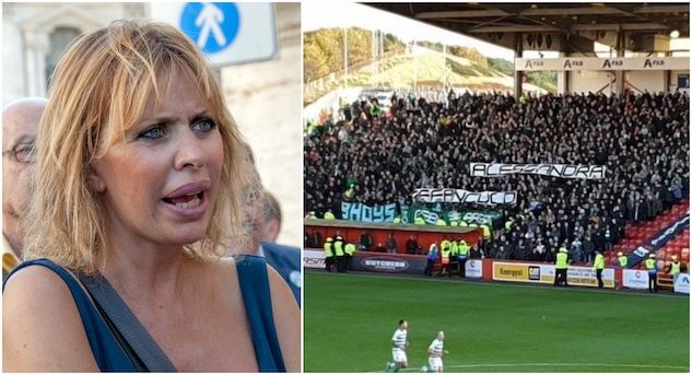 Il nuovo striscione del Celtic Glasgow contro Alessandra Mussolini