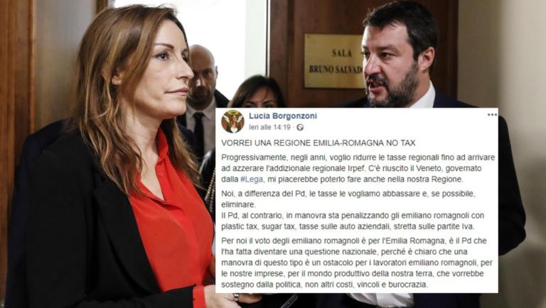 Borgonzoni promette di azzerare l’addizionale Irpef «come in Veneto». Ma lì c’è ed è dell’1,23%