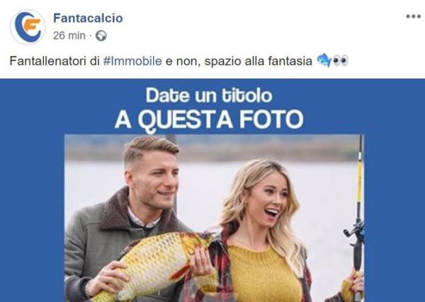 Il post della pagina Facebook Fantacalcio che incita al sessimo su Diletta Leotta, Ciro Immobile e un pesce