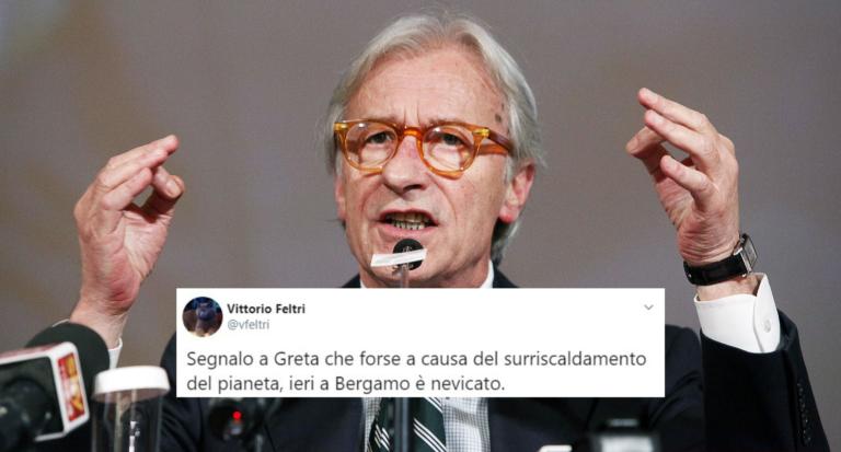 Vittorio Feltri avvisa Greta Thunberg: «A Bergamo è nevicato»